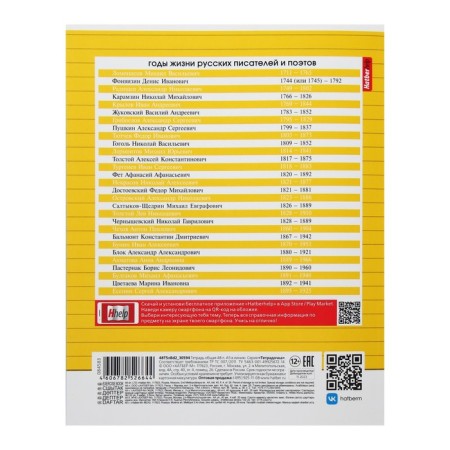 Notebook "Notebook", 48 sheets in the "Literature" line, covered cardboard, selective varnish, with reference material-4