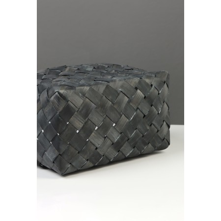 Wicker basket 27 x 14 x 13 cm, mouth pen h = 13 cm, gray, handle-6