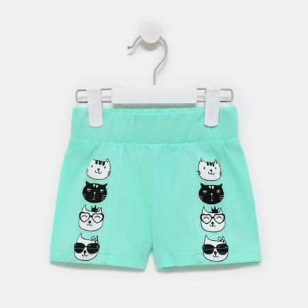 Kit (T -shirt/shorts) for girls, mint color, height 110-3