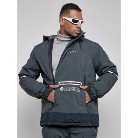 Male winter ski costume, size 48, dark gray color-11