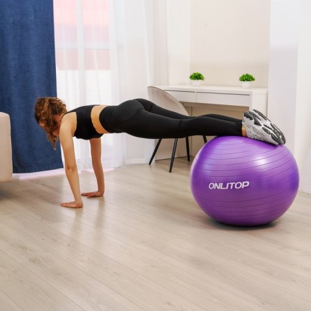 Fitball ONLYTOP, D = 75 cm, 1000 g, anti -wings, purple color-7