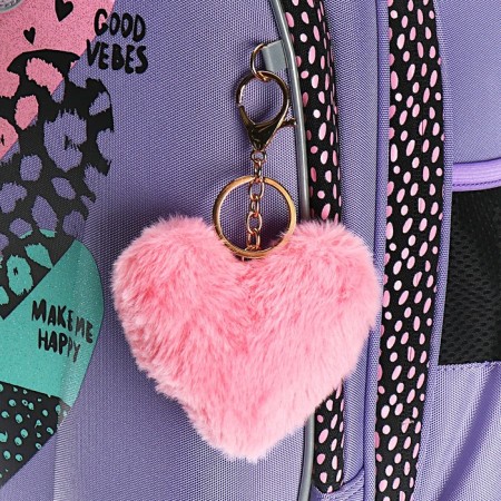 Frame backpack 36 x 28 x 20 cm, Grizzly, + keychain, lilac-9