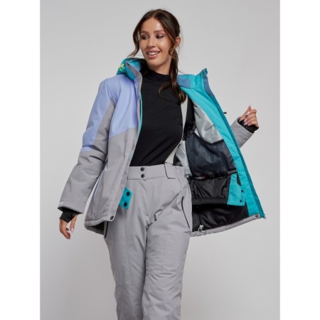 Ski jacket female winter, size 46, green color-8