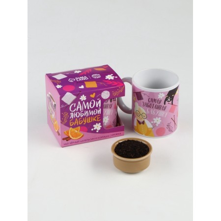 Gift set "Beloved Grandma": tea orange with chocolate, 50 g, mug 300 ml-1