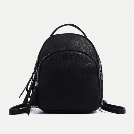 Backpack - female bag Richet, artificial leather, black color