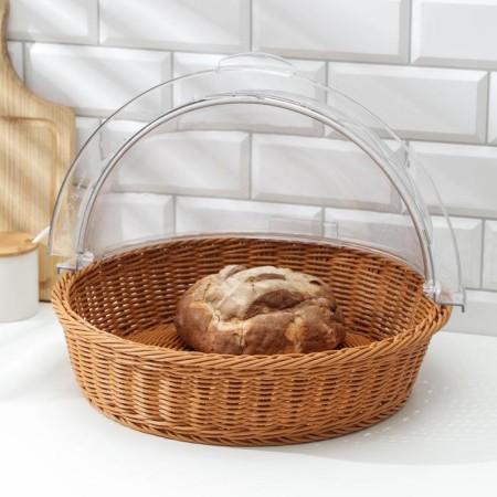 Bread "Cream", wicker base, d = 40 cm-3