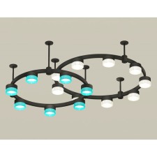 Suspended lamp with composite crystal Ambrella Light, XR92221210, GX53 LED 12 W, Black sand, transparent, blue color