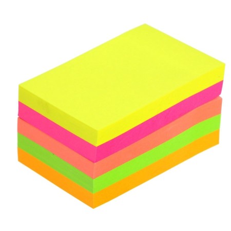 Block with a sticky edge of 51 mm x 76 mm, 400 sheets, fluorescent, 5 colors-1