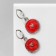 Earms Emal "Art" heart, red color in silver