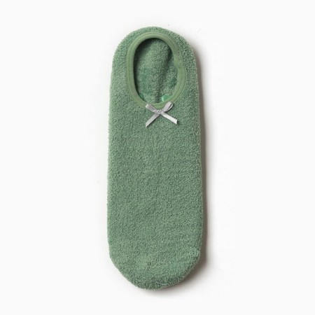 Women's socks shortened non-slip, green color, size 36-39