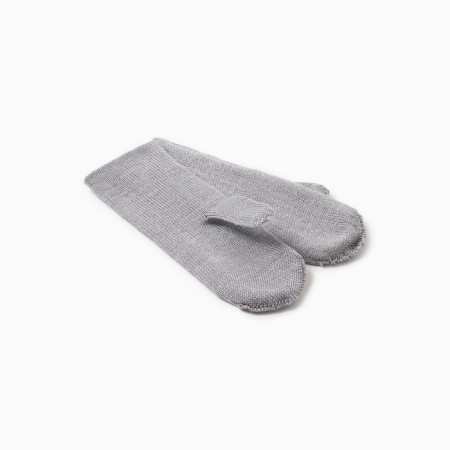 Mittens double manual embroidery, gray color, river 18-1