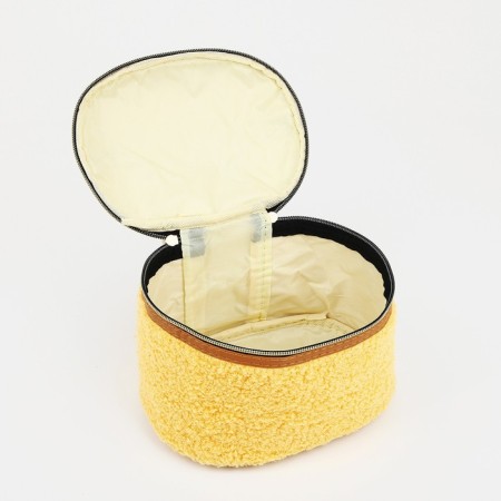 Cosmetic bag on lightning, with a lodge, yellow color-2