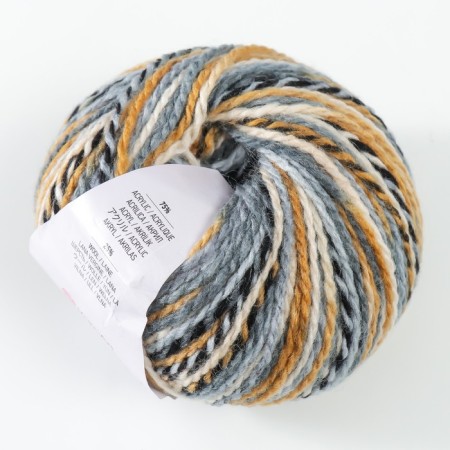 Yeritage yarn 75% acrylic, 25% wool 125m/50g (331 saffron-gray-gray)-1