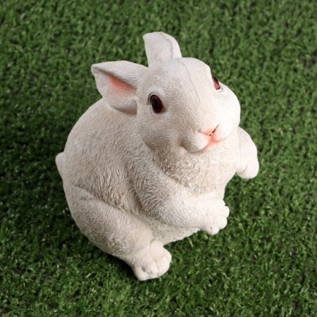 Garden figure "Hare" White, 11x11x18cm ////-4