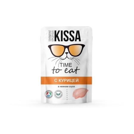 Wet food "Kissa" for cats, chicken in sauce, 75 g