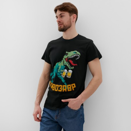 Male T -shirt "Pivozaur" p. 52, black-4