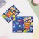 Postcard "Happy Birthday!" Glitter, Congrev, Bear with a rocket, 12.5 x 19.4 cm