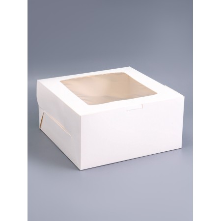 Cake box, white, 25 x 25 x 12 cm