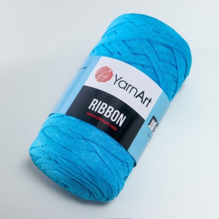 Ribbon yarn 40% polyester, 60% cotton 125m/250g (763 pigeons. Biryuza)-1