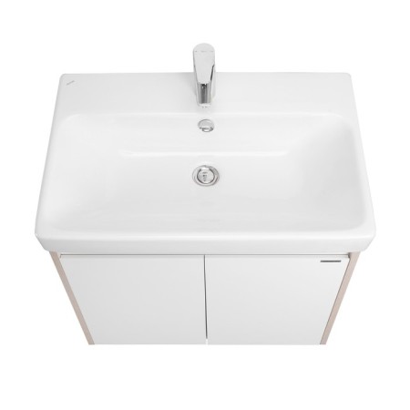 Tumbling under the Aquaton sink Scandil Doors, 70 cm, white gloss color, oak Verona-4