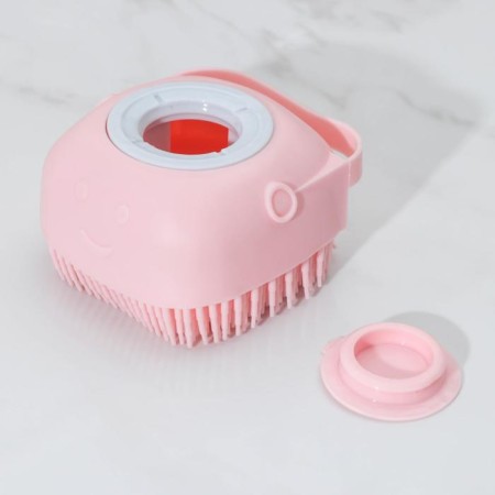Silicone brush with a capacity for soap of a share, color mix-3