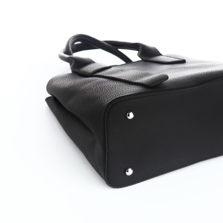 Women's bag with lightning, textura, average size, black color-4