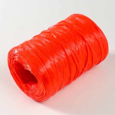Yarn "for knitting mochecks" 100% polypropylene 400m/100 ± 10 g in the shape of a cylinder (red)-1