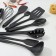 A set of kitchen supplies Black, 10 objects, black color
