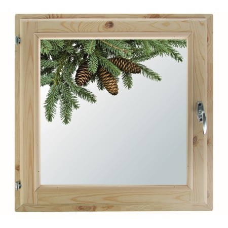 Window, 50 × 50cm, "spruce branch", single -chamber double -glazed window