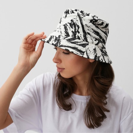 Panama "Tie-Dye" minku black and white color, rr 56-58-2