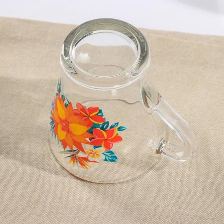 Glass mug "Tropical flowers", 250 ml, MIX drawing-3