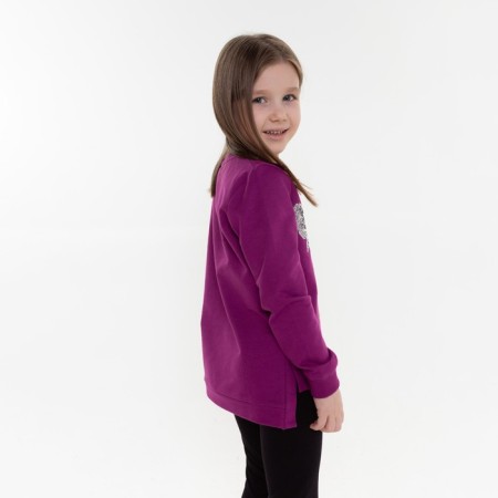 Sweatshirt for girls, plum color, height 98 cm-3