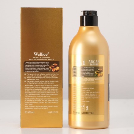 Professional Welllice shampoo against hair loss with caffeine and argan oil, 520 ml-2
