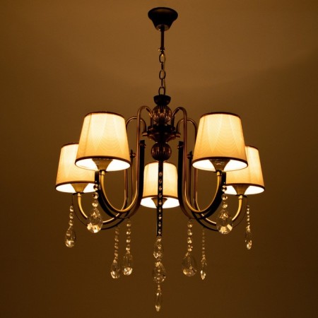 Chandelier NH5270/5 AB+BK bronze/black 5x40W E27 64x61x85cm-2