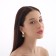 Earrings with pearls "Shar ladd" nest, white color in gold