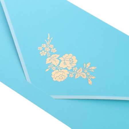 Envenue for money "congratulatory" gray-blue, flowers, 19x9 cm-2