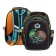 Frame backpack 39 x 29 x 17 cm, Across 410, filling: bag, pencil case, black/green ACR22-410-1
