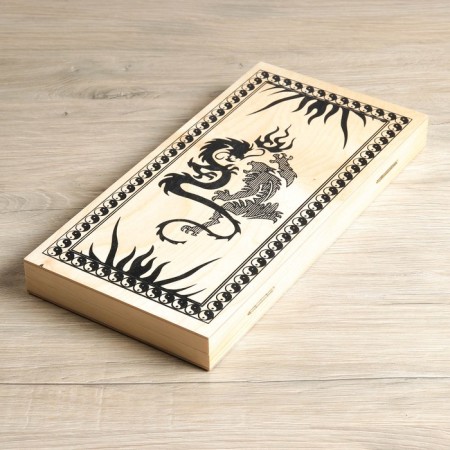 Backgamuses "Dragons", wooden board 40 x 40 cm