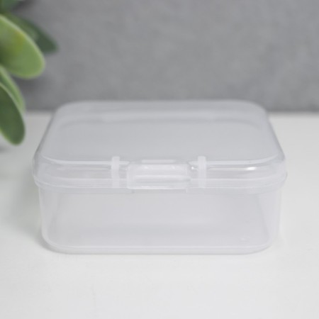 Casket Plastic for little things "Square" Transparent 2x5.5x5.5 cm