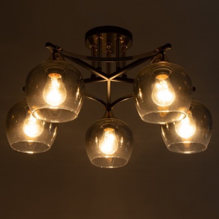 Svetogor chandelier "Level" 5x60W E27 black/gold-2