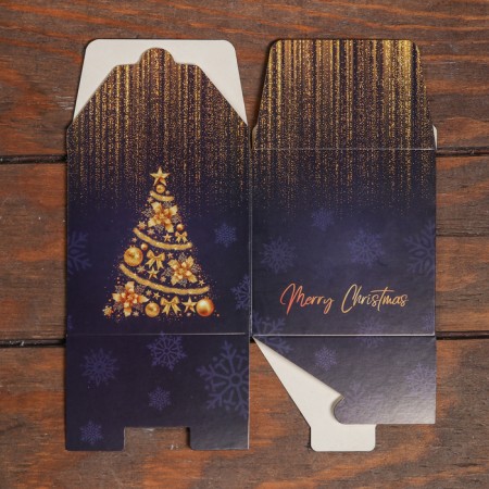 Folding box "Merry Christmas" 10 x 10 x 10 cm-3