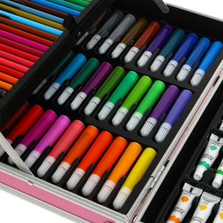 A set for drawing, folding, in a suitcase pink-8