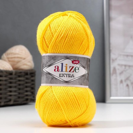 Extra yarn 100% acrylic 220m/100g (216 yellow)