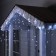 Garland "fringe" 3 × 0.6 m, IP44, UMS, dark thread, 100 LED, white glow, flicker, 24 V
