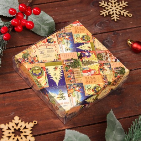 Bearbox, confectionery packaging, "New Year's posters", 12 x 12 x 3 cm, New Year-5