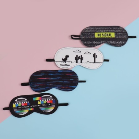 NO Signal sleep mask, 19 × 8.5 cm, elastic band is single, MIX drawing-1