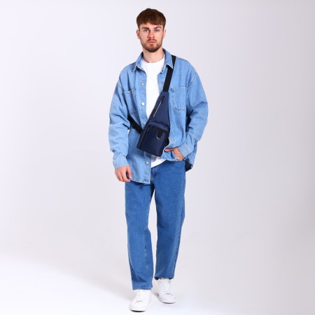 Male bag-bag from textiles, blue color-5