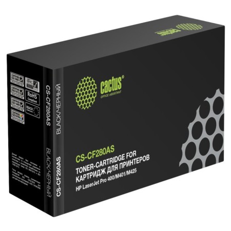 Cactus CS-CF280AS CF280A cartridge, for HP LJ Pro 400/M401/M425, 2700 pages, black color Black