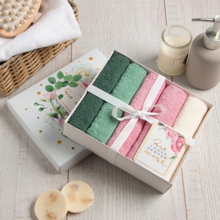 A set of terry napkins “only for you” 30x30 cm -5pcs, 100% HL, 340g/m2