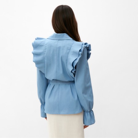 Women's jeans shirt with wax mist, p.46, blue-6